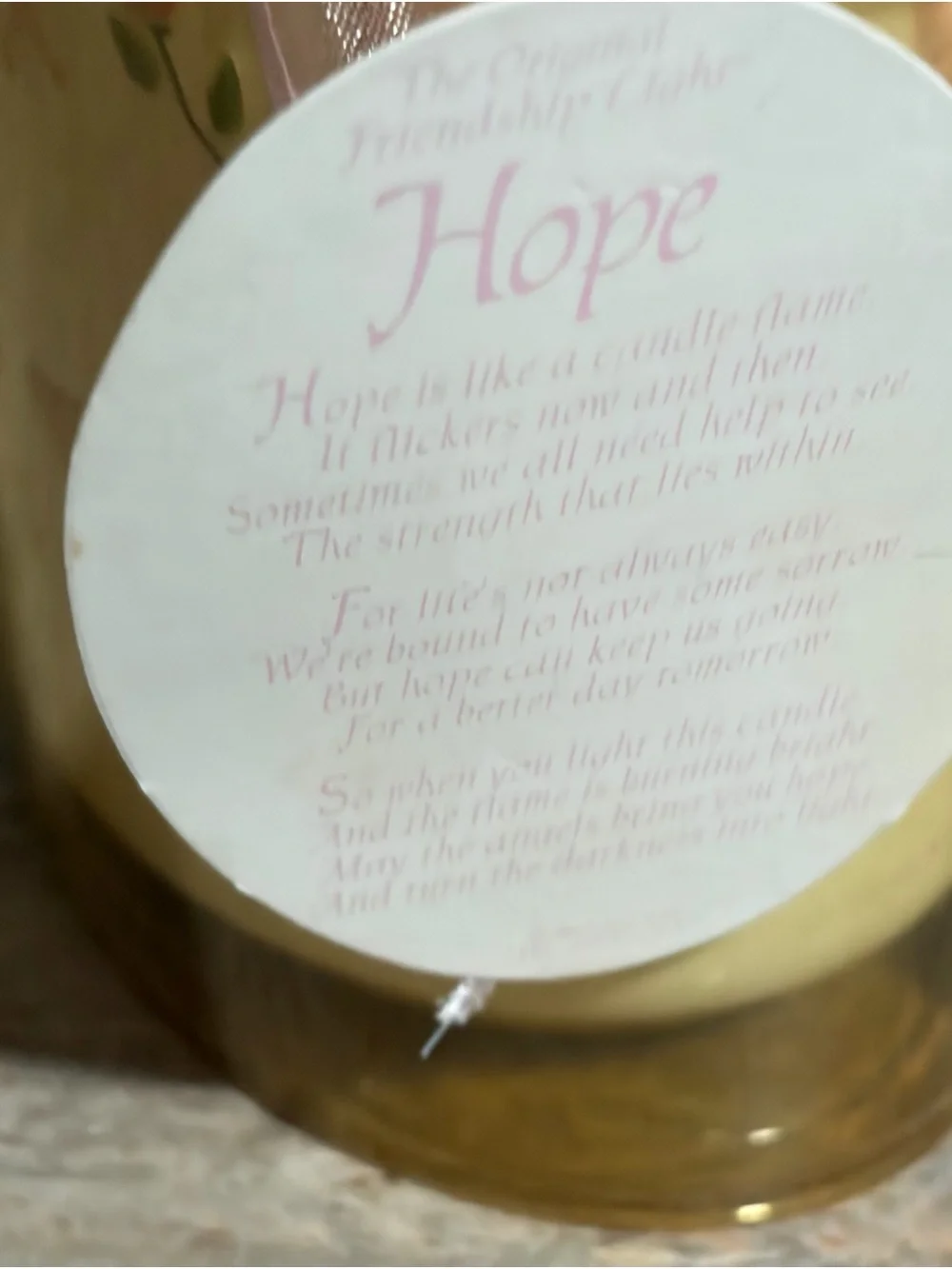 NWT Wax Accessories Pink Ribbon Decorative Candle for Cancer Awareness
